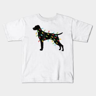 Cute Hungarian Christmas Lights With Santa Hat Dog Dad Mom Kids T-Shirt